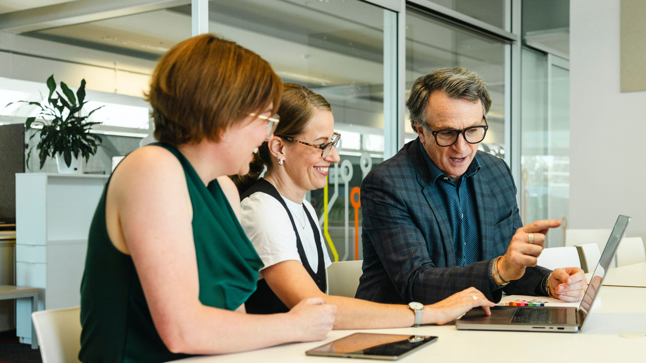 Upskilling for a career in project management is as easy as taking our course in Professional Project Management, as this group of three learners shaking hands has found.