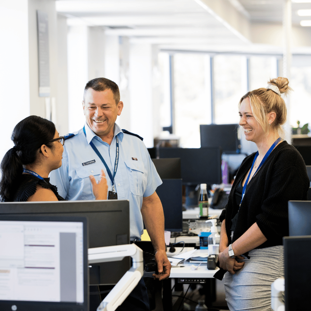 Three criminal justice professionals discussing how an online bachelor of criminal justice benefited them.