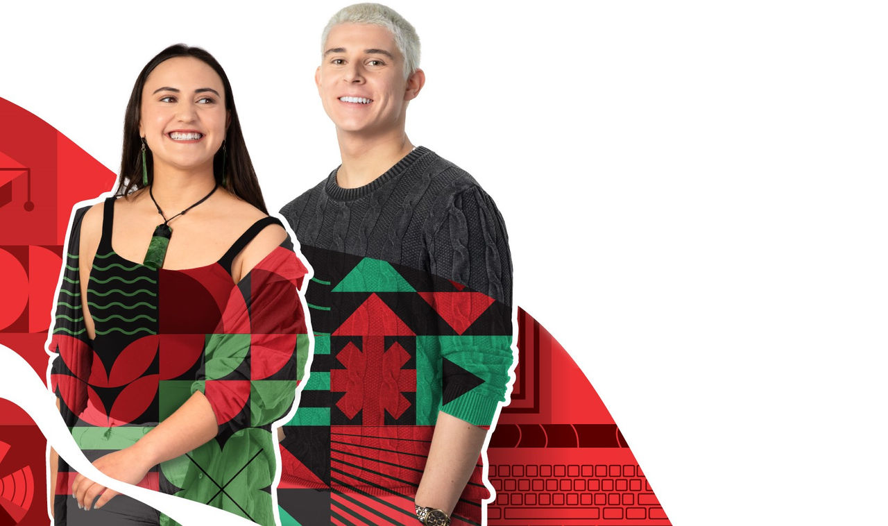 two UC students standing next to each other