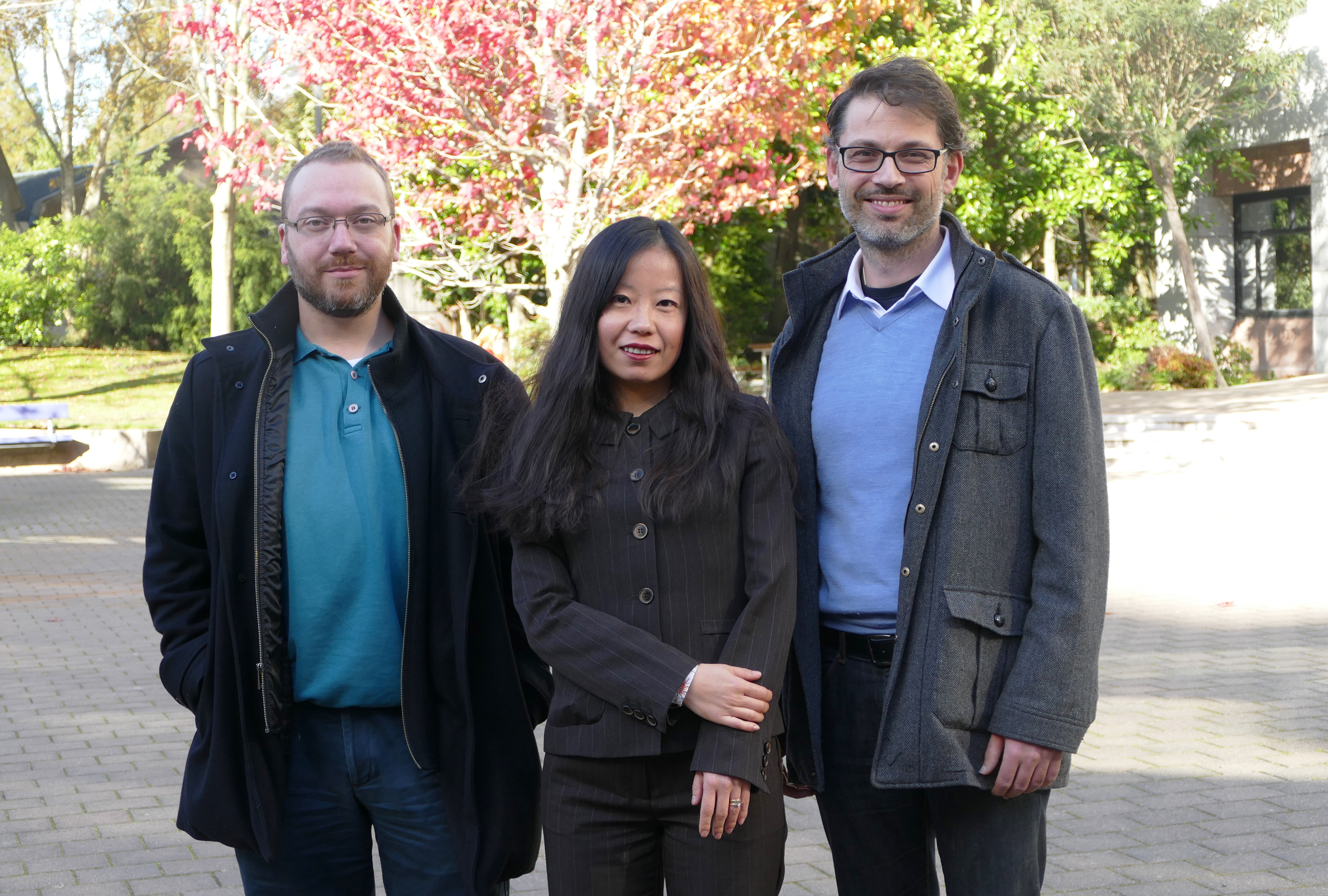 The research team. From left to right: A/Prof Erik Brogt, Dr Julia Wu, Dr Sascha Mueller