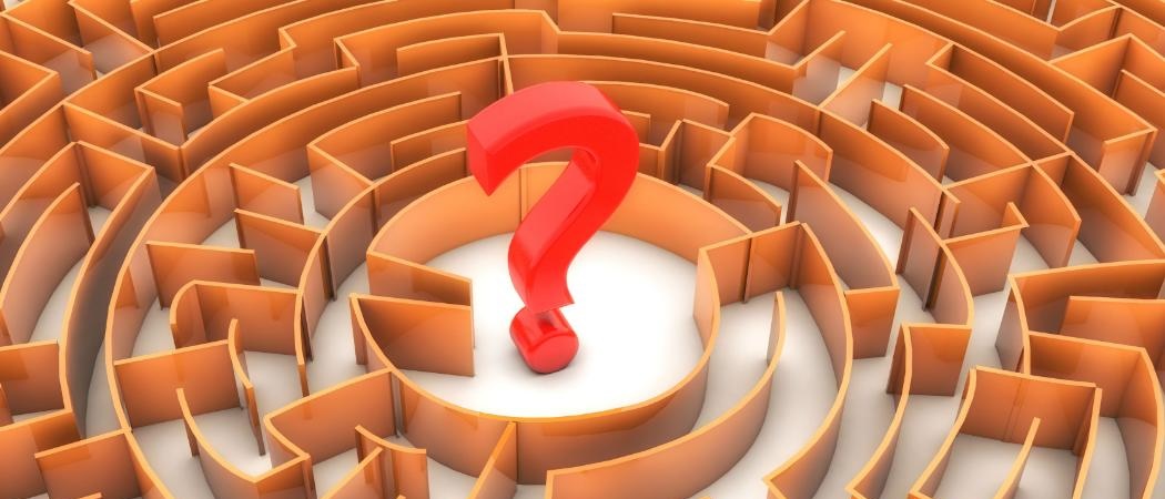 Question mark inside a maze