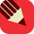 Graphic of a pencil on a red background.