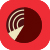 Graphic of a sonar radar on a red background.