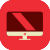 Graphic of a computer screen on a red background.