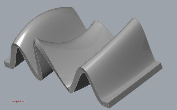 Prototype digital model of the fold sculpture during the design process. Giuseppe Loporcaro (2024).