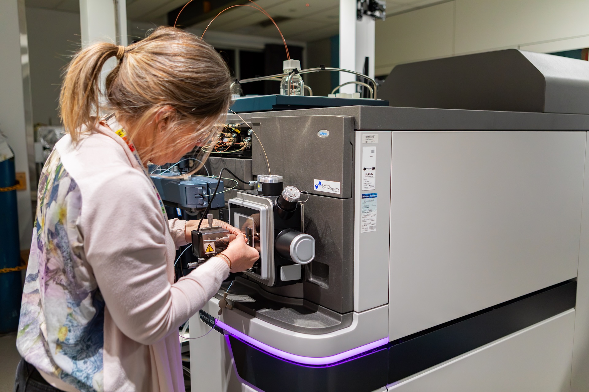 Researcher using a Mass Spectrometer.
