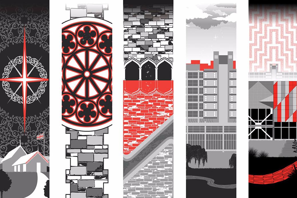 Cultural narrative building concept montage
