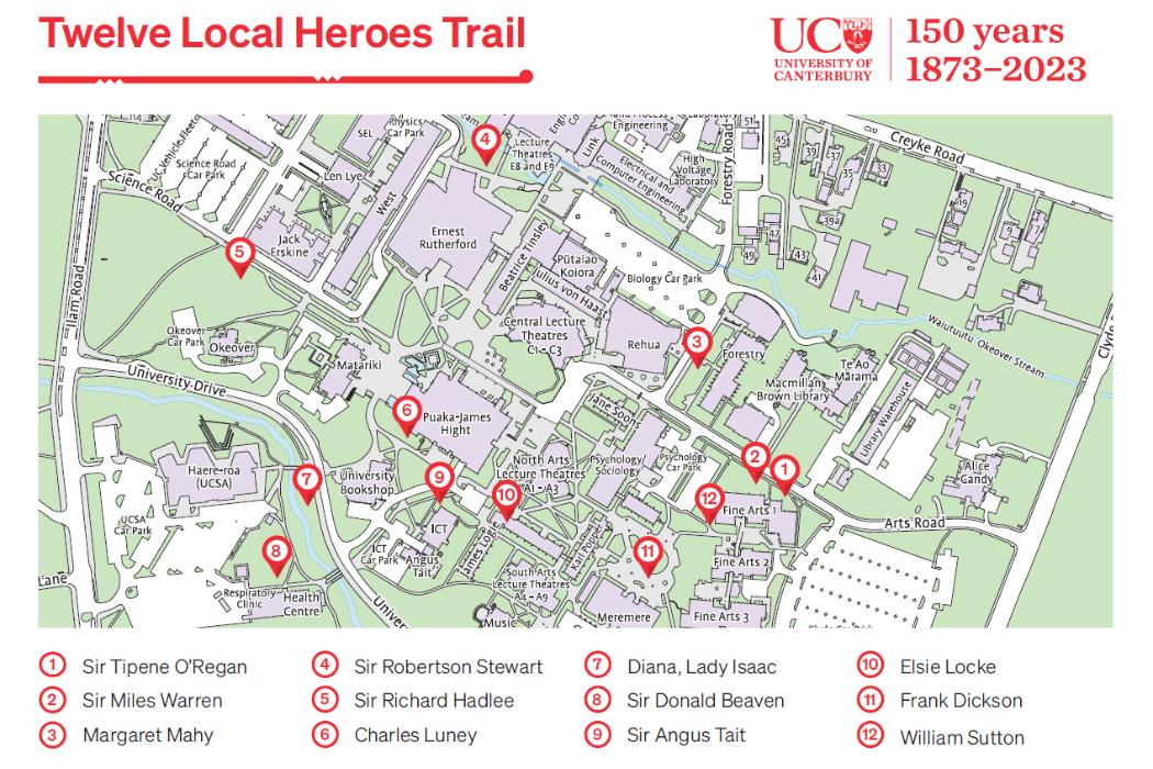Twelve Local Heroes trail map