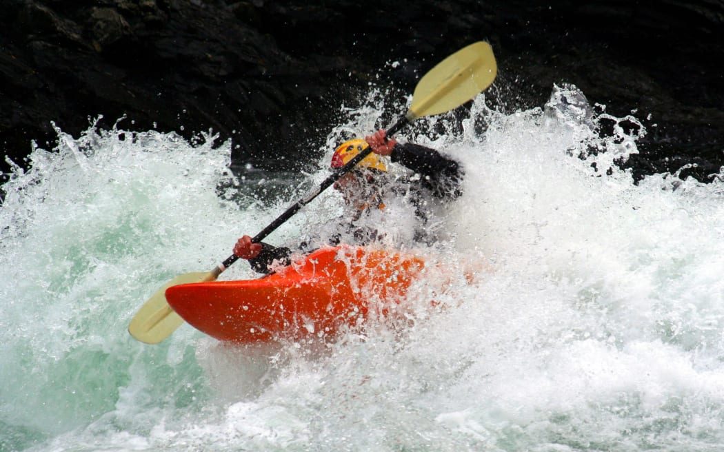 Whitewater kayaker