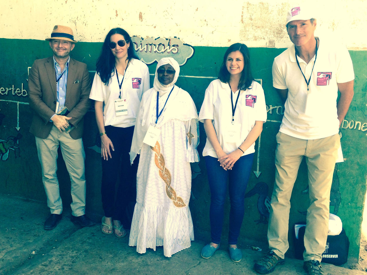 Katie Ellena with the Commissioner of Elections in The Gambia