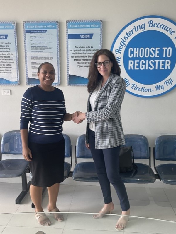 With the Chair of the Fiji Elections Office
