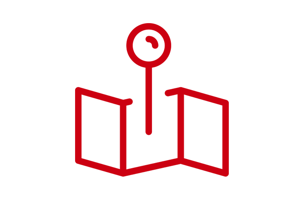 Icon of a drawpin and a map.