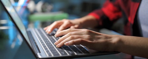 Hands typing