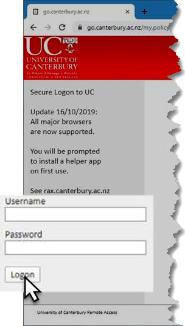 Remote access login screen 1