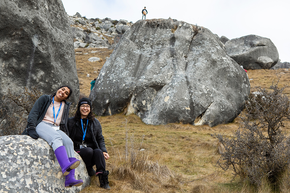 UC students visiting Castle Hill.