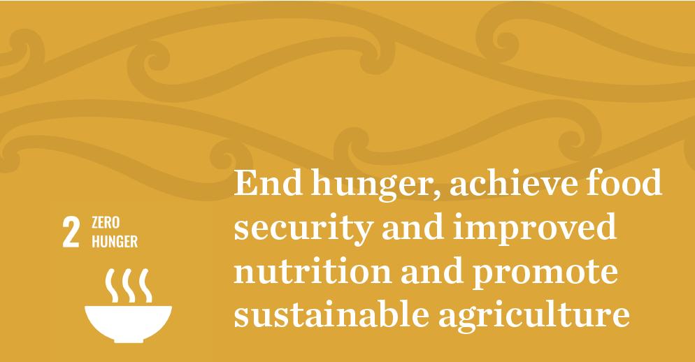 SDG 2 - Zero Hunger. End hunger, achieve food security and improved nutrition and promote sustainable agriculture