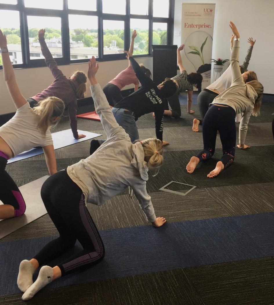The Summer Startup students began their Wednesday with a yoga session run by Alysa Greenland.