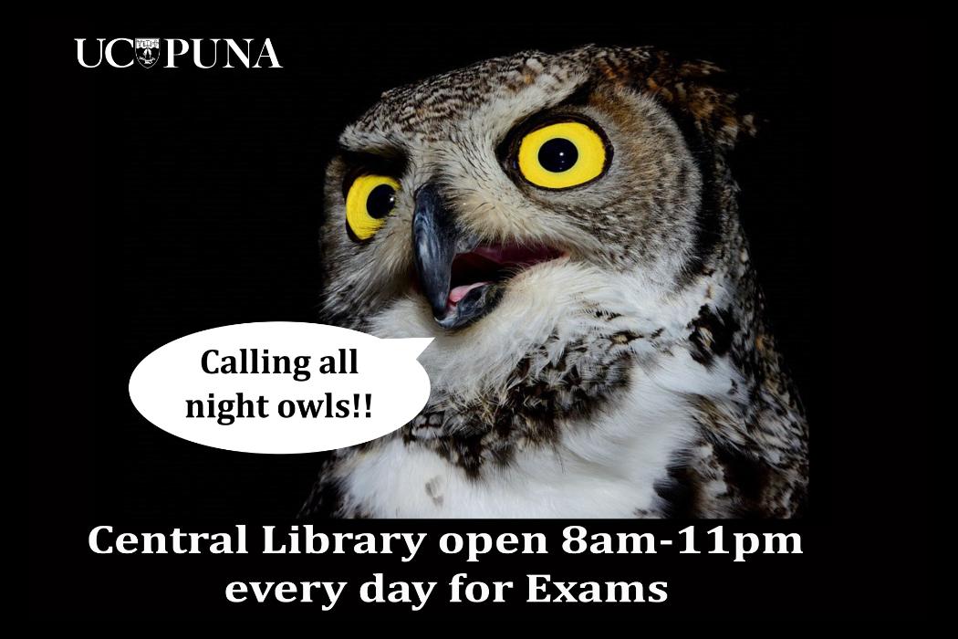 Central library extended hours exams