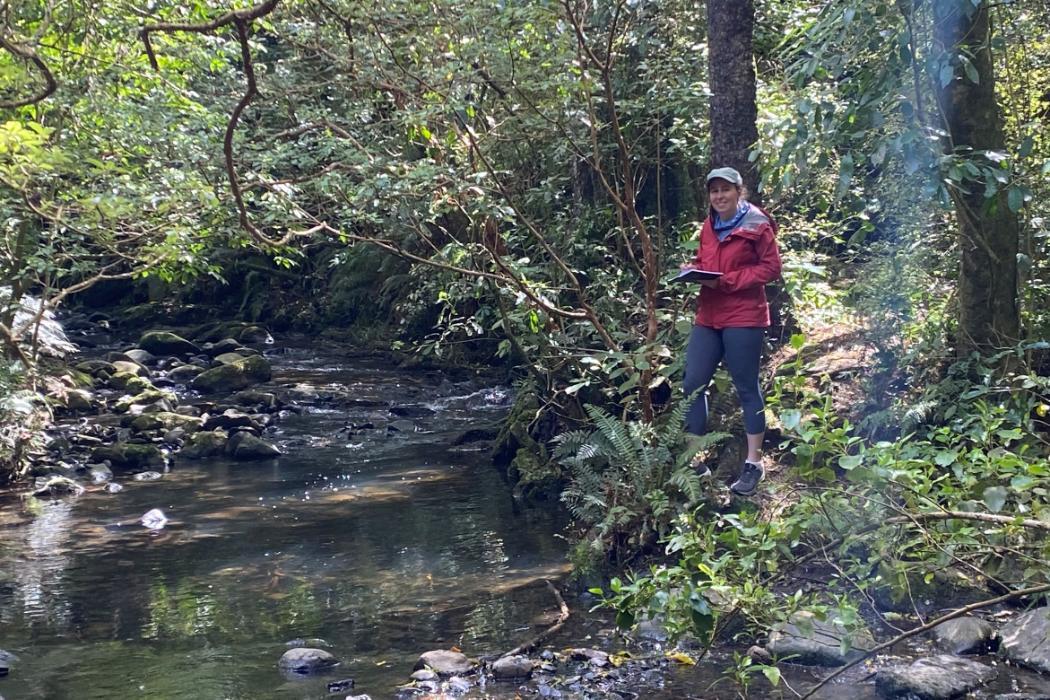 University of Canterbury’s Jane McMecking at the Whataroa river