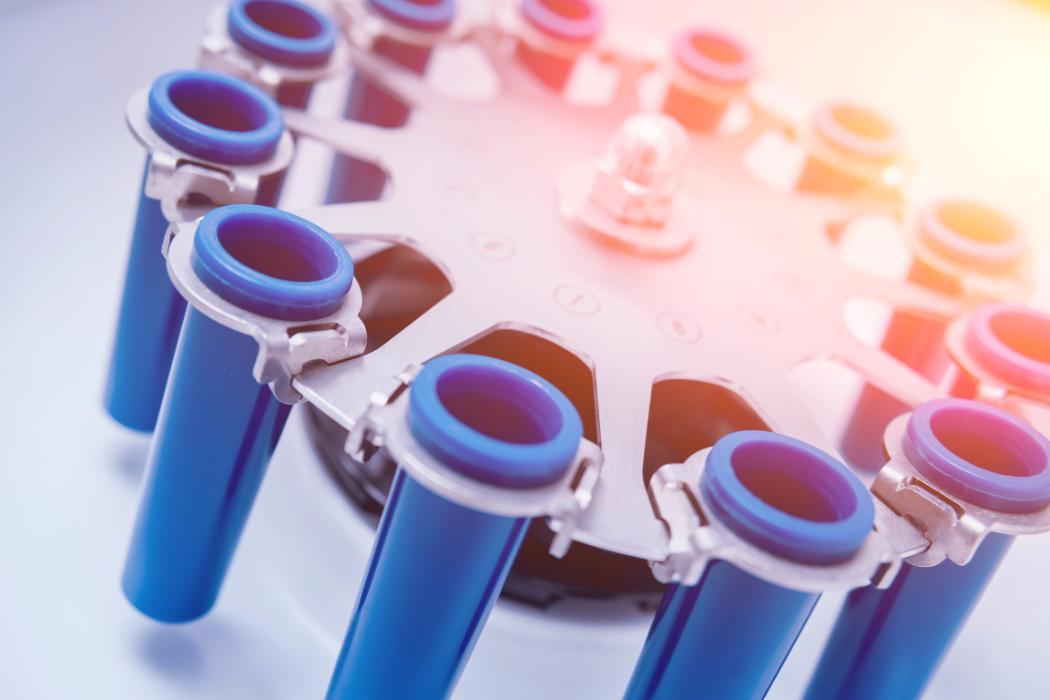 Centrifuge with Test Tubes in it