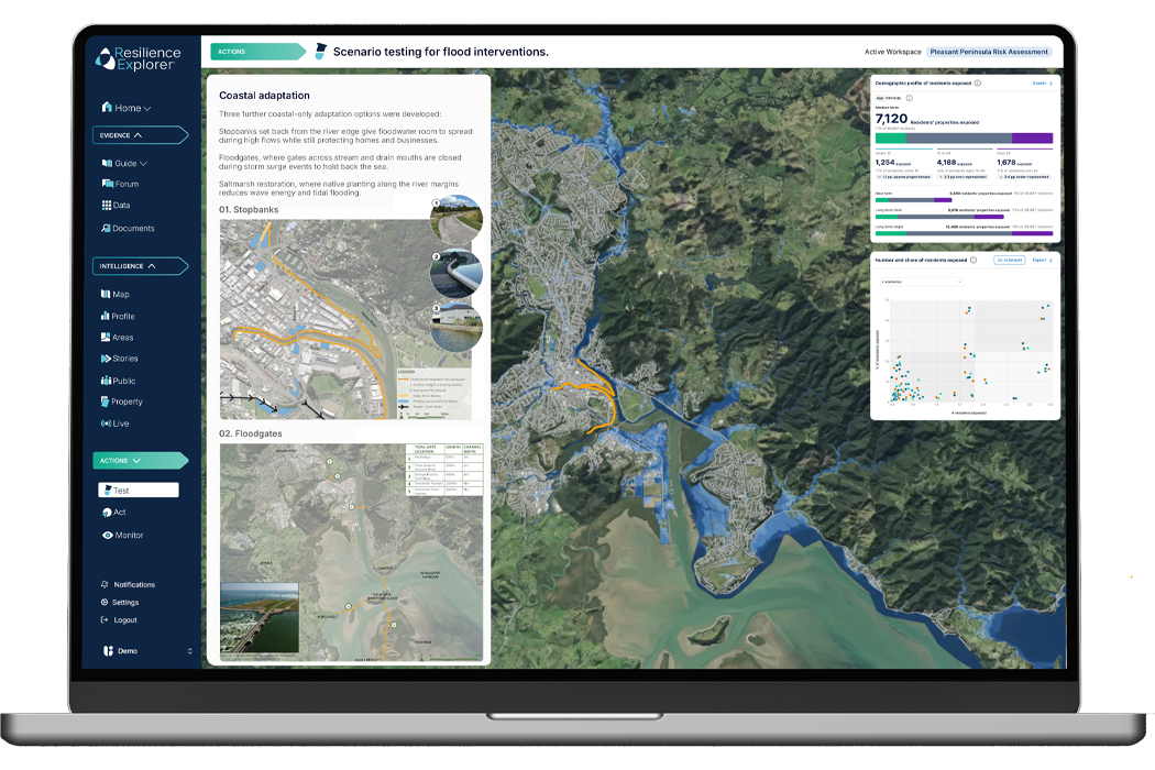 Scenario testing screen within Resilience Explorer®