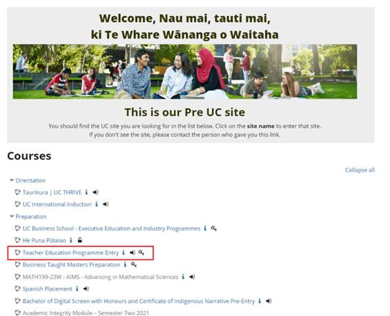 screenshot of page