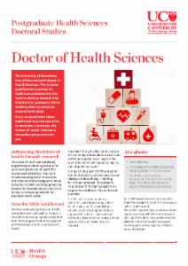 Doctor of Health Sciences brochure