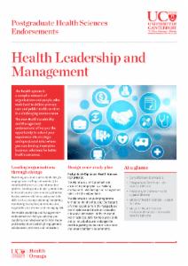 Health Leadership and Management brochure