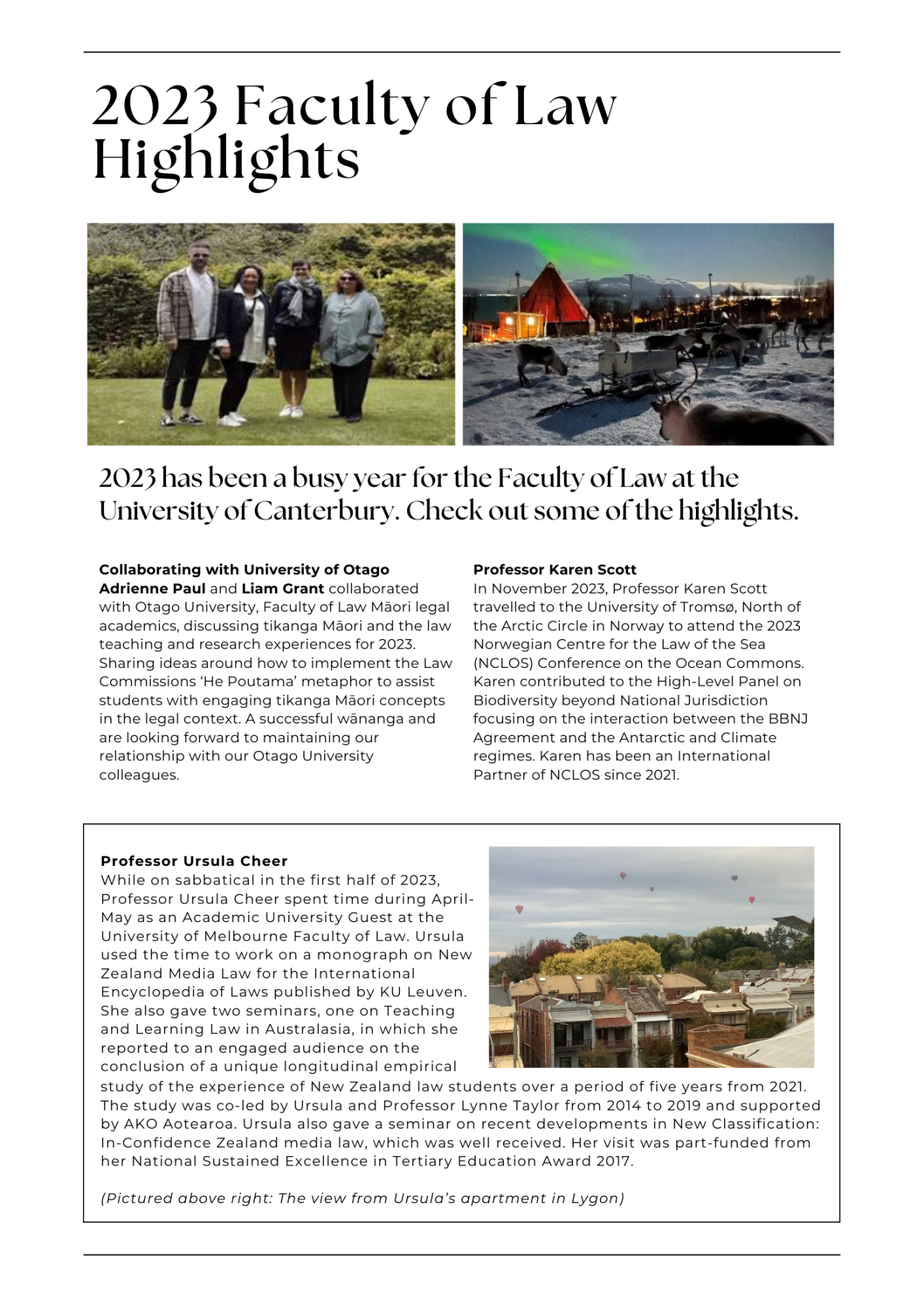 2023 Faculty of Law Highlights - 1