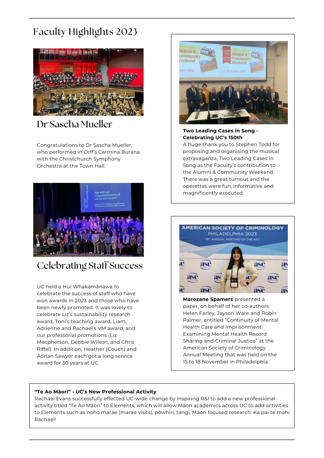 2023 Faculty of Law Highlights - 2