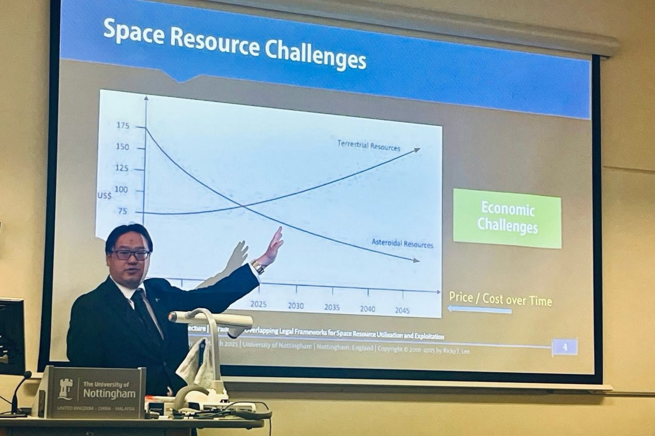 Ricky Lee speaking at the University of Nottingham