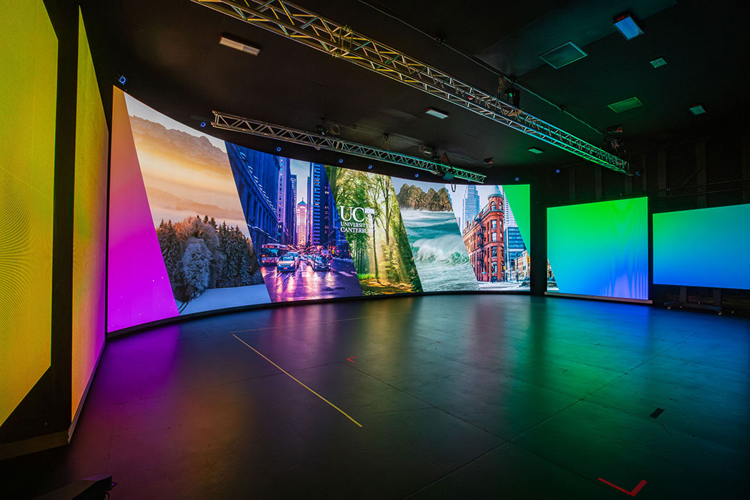 UC's Virtual Production suite which features LED volume and filming technology.