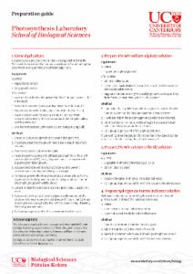 Photosynthesis Kit Preparation Guide