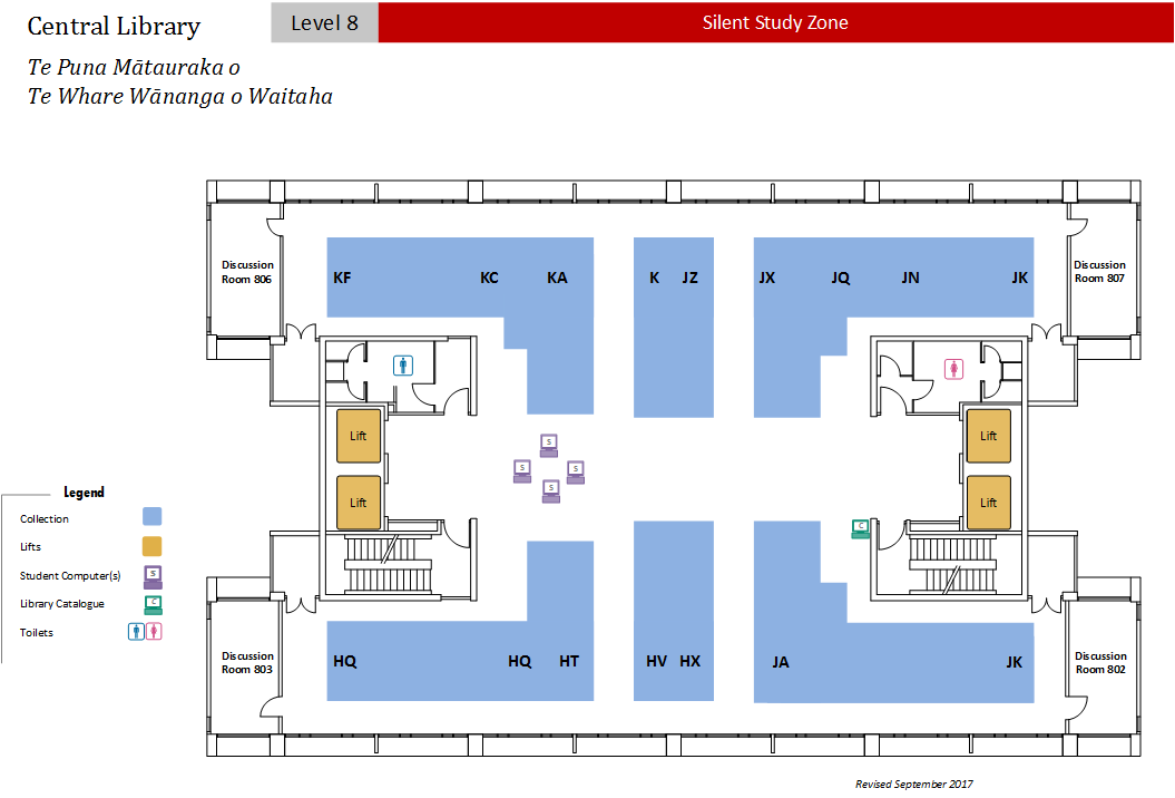 Central Library level 8 floor plan