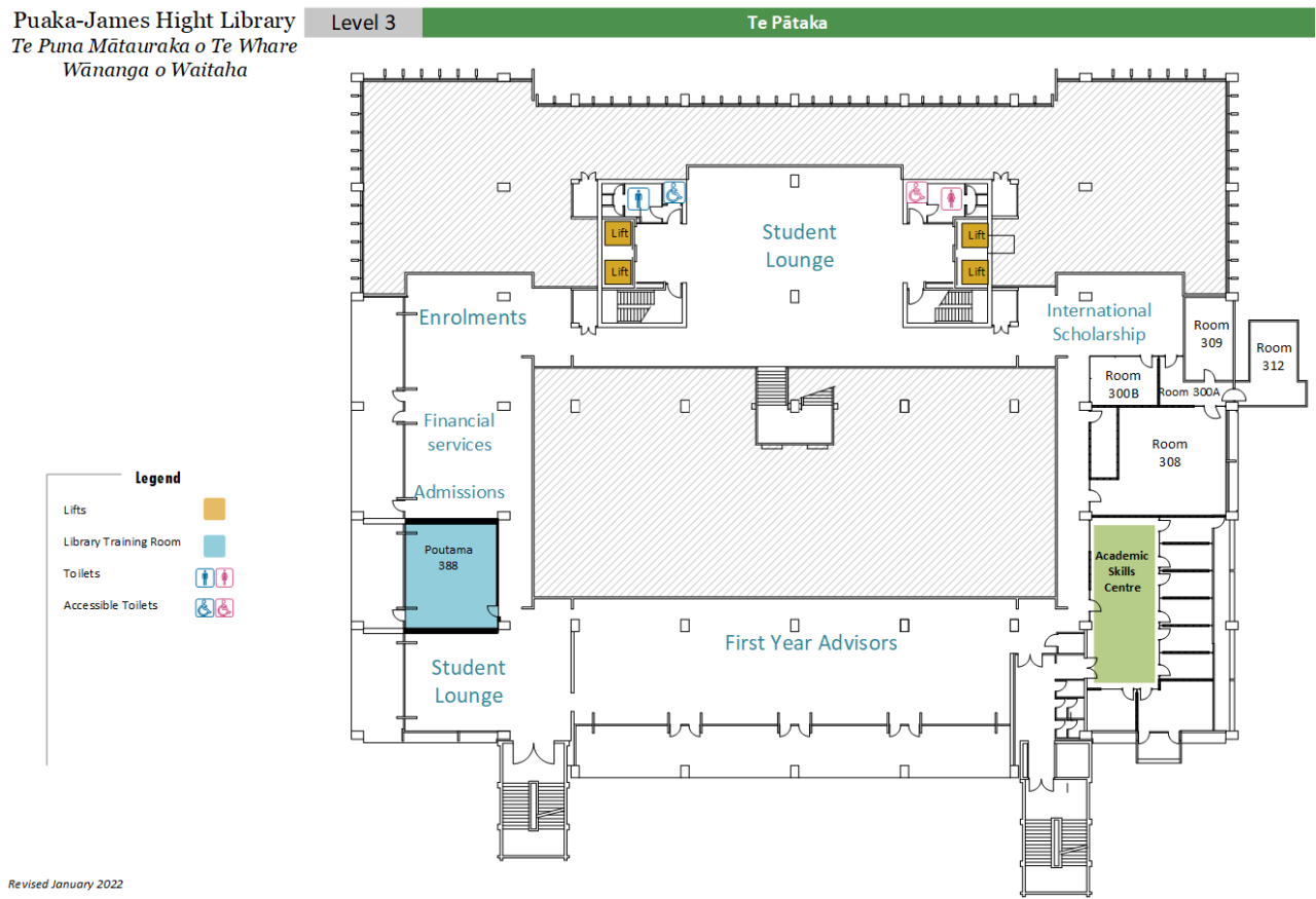 Central Library level 3 floor plan