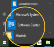 Software centre start menu