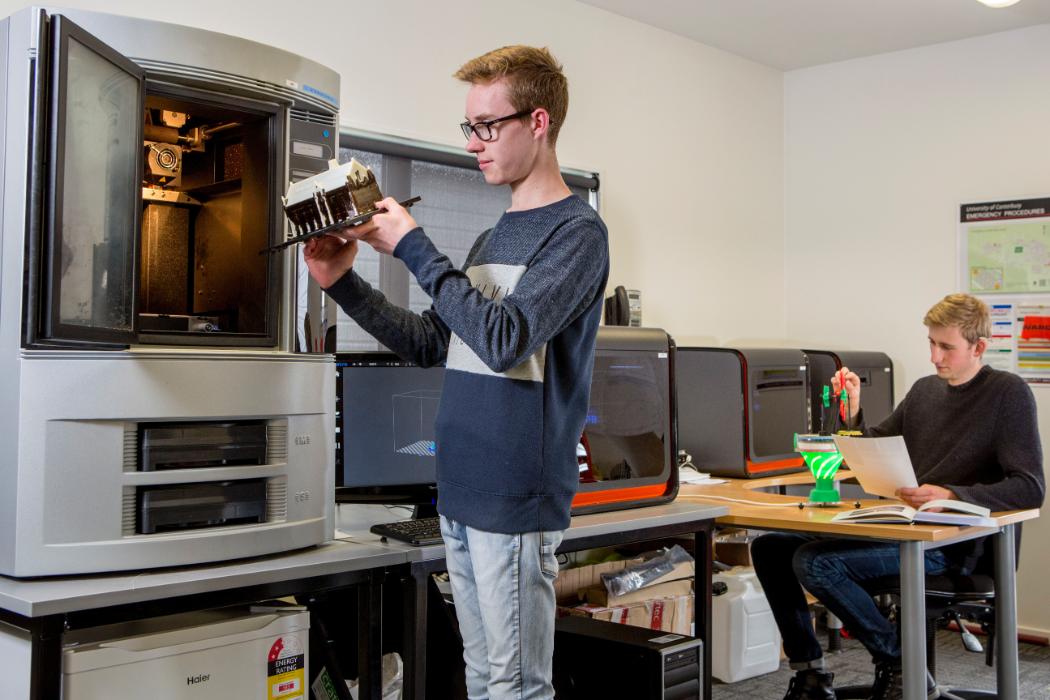 UC Students creating models in the 3D Print Lab.